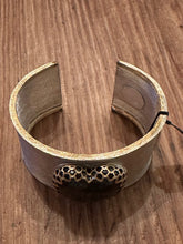 Load image into Gallery viewer, Large Pyrite Stone Heart Cuff