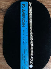 Load image into Gallery viewer, Sterling Silver Byzantine Chain Mail Bracelet with Heavy Gauge Wire