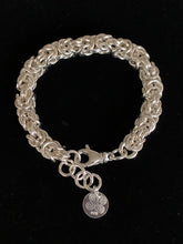 Load image into Gallery viewer, Sterling Silver Byzantine Chain Mail Bracelet with Heavy Gauge Wire