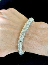 Load image into Gallery viewer, Candy Cane Chainmail Bracelet in Sterling Silver