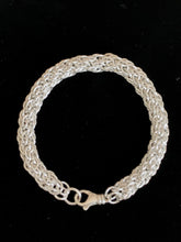 Load image into Gallery viewer, Candy Cane Chainmail Bracelet in Sterling Silver
