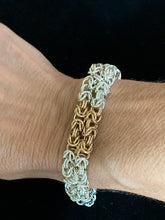 Load image into Gallery viewer, Sterling Silver Byzantine Chainmail Bracelet with 14K Gold Fill-SOLD