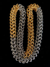 Load image into Gallery viewer, Chainmail Tubular Necklace in Steel and Brass--SOLD