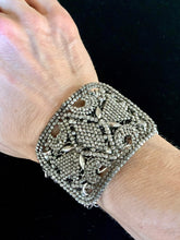 Load image into Gallery viewer, Vintage Cut Steel Buckle on Steel Chainmail Cuff