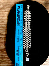 Load image into Gallery viewer, Sterling Silver Flat Weave Chainmail Bracelet in Heavy Gauge Wire