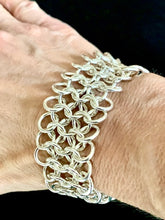 Load image into Gallery viewer, Sterling Silver Flat Weave Chainmail Bracelet in Heavy Gauge Wire
