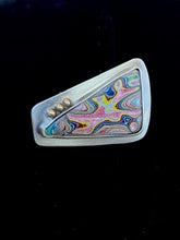 Load image into Gallery viewer, Adjustable Fordite Ring with Gold Balls
