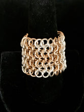 Load image into Gallery viewer, Gold and Sterling Silver Chainmail Ring