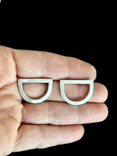 Load image into Gallery viewer, Sterling Silver Half Moon Earrings