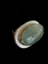 Load image into Gallery viewer, Custom Hollow Form Ring in Sterling Silver with 14k Gold Bezel