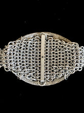 Load image into Gallery viewer, Oval Cut Steel Buckle Chainmail Cuff