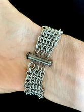 Load image into Gallery viewer, Oval Cut Steel Buckle Chainmail Cuff