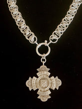 Load image into Gallery viewer, Vintage Running Sports Medal/Pendant on Sterling Silver Helms Weave Chainmail