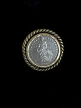 Load image into Gallery viewer, Vintage Swiss Coin Ring set in Sterling Silver and Brass