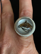Load image into Gallery viewer, Vintage Reverse Painted Horse Crystal Ring