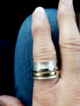 Load image into Gallery viewer, Custom Sterling Silver Spinner Ring with Wedding Bands