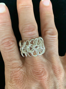 Heavy Gauge Sterling Silver Chainmail Ring