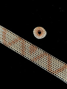 Rose Gold Fill and Sterling Silver Chainmail Bracelet or Cuff