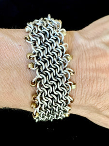 Bias Chainmail Bracelet in Sterling Silver