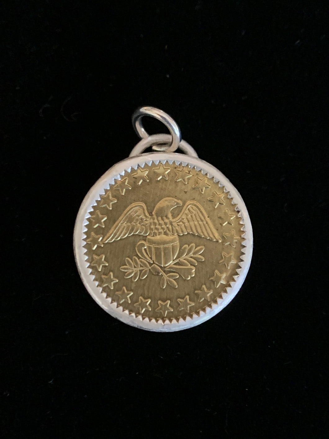 Sterling Silver and Brass Eagle Token/Coin Pendant