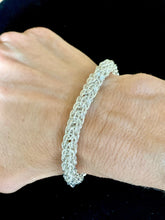 Load image into Gallery viewer, Candy Cane Chainmail Bracelet in Sterling Silver
