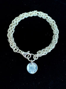 Sterling silver Byzantine chainmail bracelet-Medium Gauge Wire