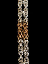 Load image into Gallery viewer, Sterling Silver Byzantine Chainmail Bracelet with 14K Gold Fill-SOLD
