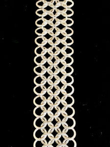 Sterling Silver Flat Weave Chainmail Bracelet in Heavy Gauge Wire