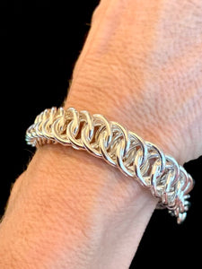Sterling Silver Half Persian Chainmail Bracelet--Heavy Gauge Wire