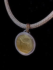 Irish Coin Pendant on Viking Knit Chain