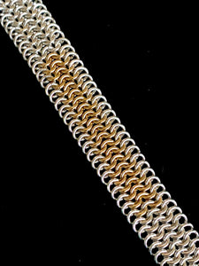 Silver and Gold European 4 in 1 Chainmail Cuff