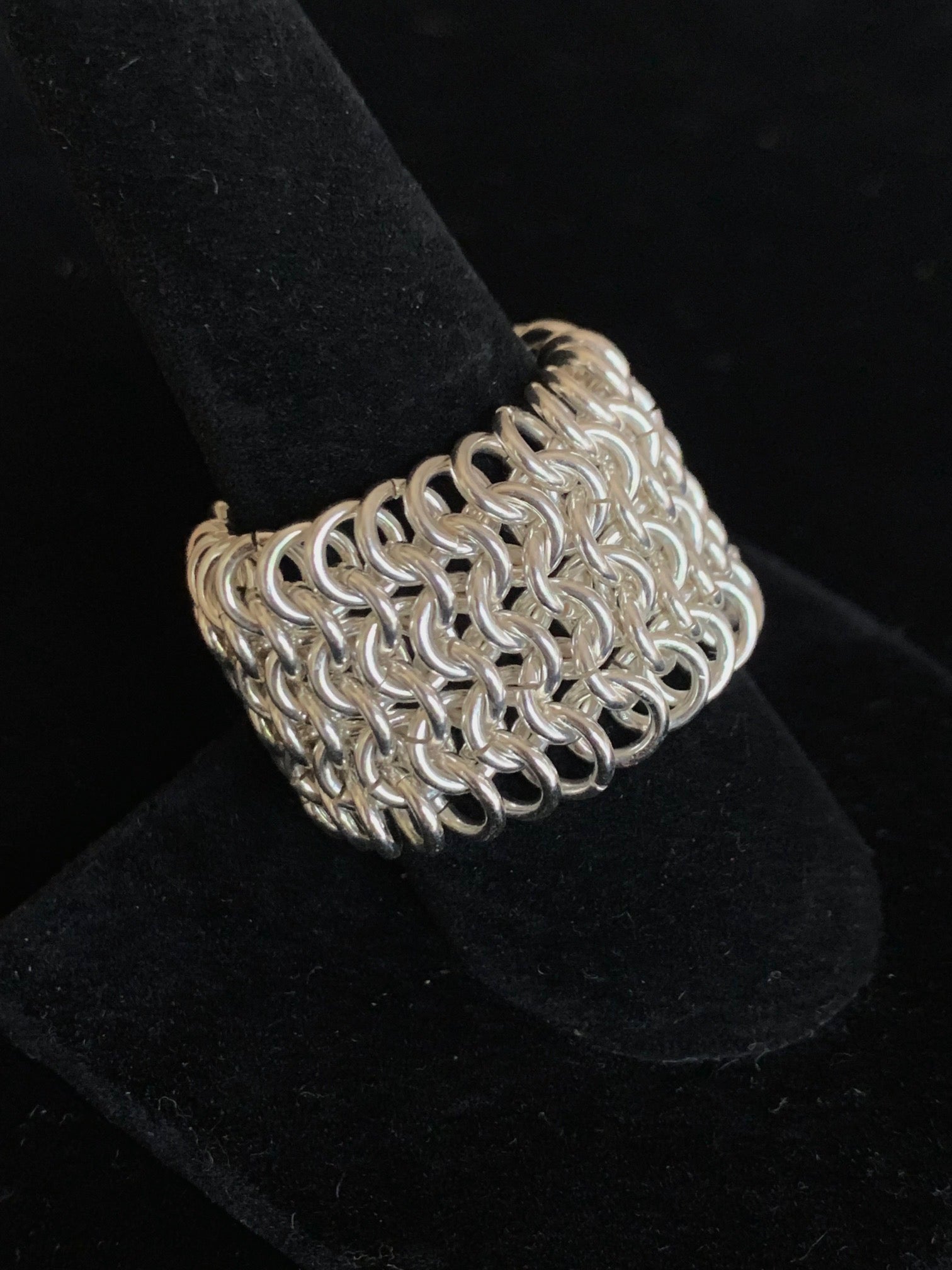Gold and Sterling Silver Chainmail Ring – DC Designs Jewelry