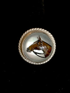 Vintage Reverse Painted Horse Crystal Ring