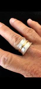 Custom Sterling Silver Spinner Ring with Wedding Bands